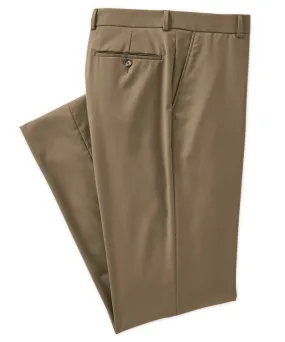 Wool Gab Flat-Front Trouser
