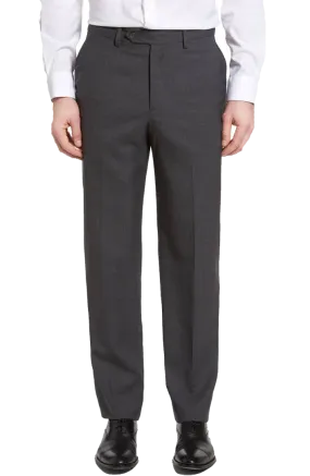 Wool Tropical Plain Weave<br>Flat Front<br>Long Rise