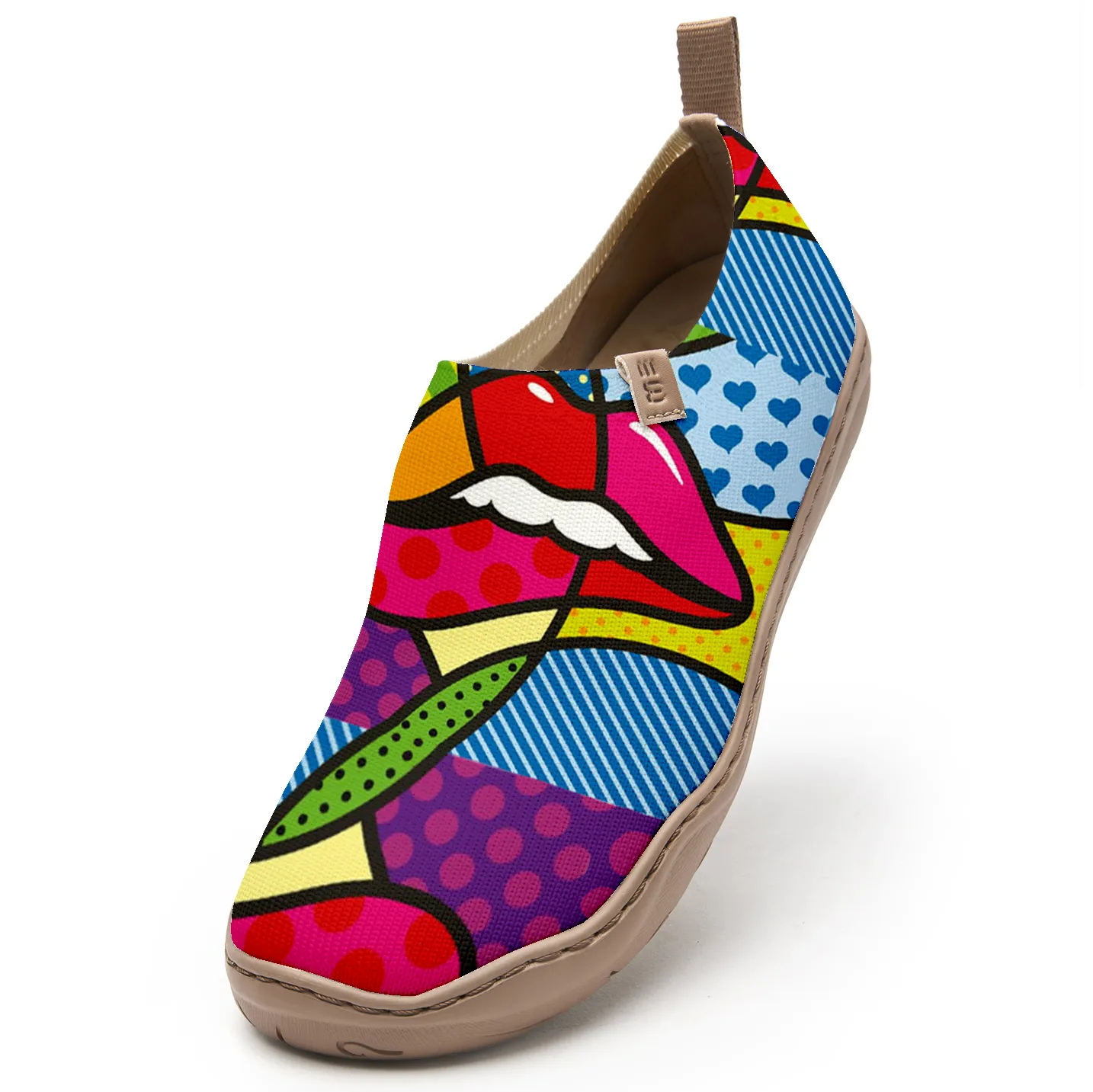 Yiume Women's Art Slip-On Shoes Comfortable Breathable Knit Casual Footwear,Abstract Eye