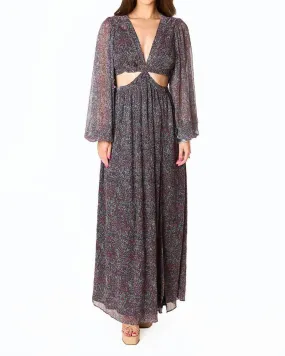 Yvonne Long Sleeve Maxi Dress In Ozark | Ozark